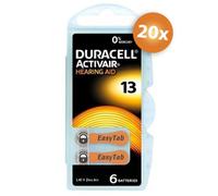 Duracell piles auditives type 13 (orange) - pack économique de 20 x 6 pièces