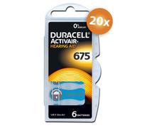 Duracell piles auditives type 675 (bleu) - pack économique de 20 x 6 pièces