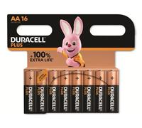 Duracell Plus-AA CP16 Lot de 16 Piles AA Mignon au manganèse alcaline 1,5 V