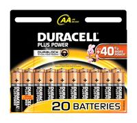 Duracell Piles AA Plus – Alcalines – Lot de 20