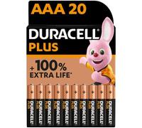 Duracell Plus Piles alcalines AAA, 1.5V LR03 MN2400, paquet de 20