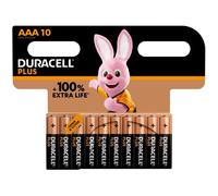 10 Piles Alcalines AAA / LR03 Duracell Plus