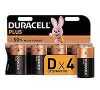 Duracell Plus, lot de 4 piles type D