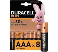 Duracell Plus, lot de 8 piles alcalines type AAA 1,5 Volts, LR03