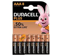 Duracell - Piles alcalines Plus LR03 MN2400 (AAA) 1,5 V - Lot de 8