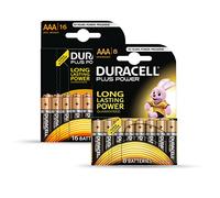 Duracell Piles alcalines Plus LR03 (AAA) cylindriques 1,5 V Noir/Or 24 x