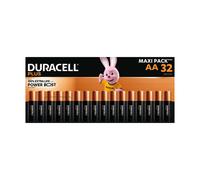 Duracell Plus Piles AA Lot de 32 - Piles alcalines 1,5 V - Durent jusqu'à 150 % plus longtemps* grâce aux ingrédients POWER BOOST** - Fiables pour vos appareils du quotidien - Emballage 0 % plastique
