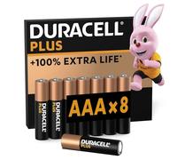 Duracell Plus Piles AAA (lot de 8) - Alcalines 1,5V - Jusqu’à 100% plus longtemps - Idéales pour les appareils du quotidien - Emballage 0% plastique - Conservation 10 ans - LR03 MN2400