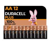 Duracell – Piles alcalines Plus AA (LR6) 1,5V – Pack de 12 – Marron/Noir/Blanc