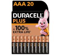 Duracell Plus Piles alcalines AAA, 1.5V LR03 MN2400, paquet de 20