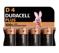 Duracell Plus Piles alcalines D, 1.5V LR20 MN1300, paquet de 4