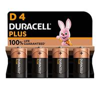 Duracell Plus Piles D (lot de 4) - Alcalines 1,5V - Durée de vie garantie à 100% - Idéales pour les appareils du quotidien - Emballage 0% plastique - Conservation 10 ans - LR20 MN1300