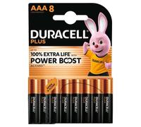 Duracell Plus Piles AAA (lot de 8) - Alcalines 1,5V - Jusqu’à 100% plus longtemps - Idéales pour les appareils du quotidien - Emballage 0% plastique - Conservation 10 ans - LR03 MN2400