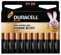 Duracell Piles AA MN1500 1,5 V – Power Boost jusqu'à 150% – Lot de 20 – Emballage 0% plastique