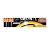 Duracell Plus Power Piles alcaline 9 V Pile Non-Rechargeable (alcaline, flasque, 9 V, 8 pièce (s), 9 V)