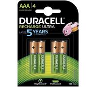 Duracell Recharge Ultra Piles Rechargeables type AAA 900 mAh, Lot de 4 piles