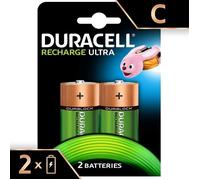 Duracell Recharge Ultra Piles Rechargeables type C 3000 mAh, Lot de 2 piles