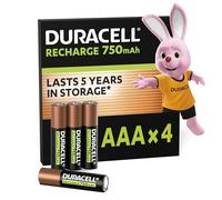 Duracell Piles AAA Rechargeables 750 mAh NiMH, pré-chargées – Lot de 4