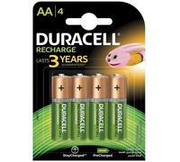 Duracell Piles rechargeables Recharges Plus LR6/AA 1300 mAh Lot de 4