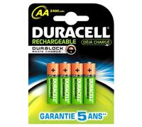 Duracell StayCharged Lot de 4 piles AA rechargeables 2500 mAh HR6DX1500