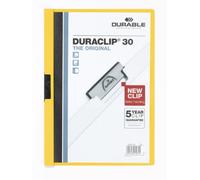 Durable 220004 Duraclip 60, Fichier Clip pour 1 à 60 Feuilles A4 - Lot de 25 30 Feuilles Jaune