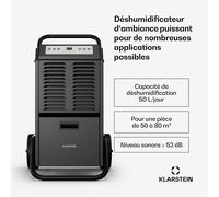 DuraDry 50 L Déshumidificateur | 50 L/jour | 50-80 m² | inoxydable | mobile | 450 m³/h
