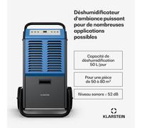 DuraDry 50 L Déshumidificateur | 50 L/jour | 50-80 m² | inoxydable | mobile | 450 m³/h