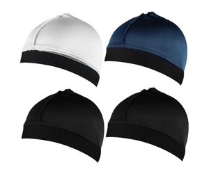 Durag en soie pour hommes, 4 pièces, bord élastique, soie de lait avec compression de couronne, respirant