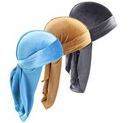 Durags Doo Lot de 3 Chiffons en Velours pour Homme et Femme 360 Vagues, 4C, Taille Unique