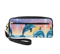 DURAGS Trousse de maquillage portable à imprimé animal de la ferme, la petite trousse de maquillage parfaite pour les voyages, Dolphins In Love1, One Size