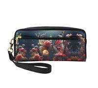 DURAGS Trousse de maquillage portable avec imprimé caméléon pour écouter de la musique, la petite trousse de maquillage parfaite pour les voyages, Papillon s'embrassant Fleurs, One Size