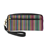 DURAGS Trousse de maquillage portable avec imprimé chien carlin, la petite trousse de maquillage parfaite pour les voyages, Rayures colorées, One Size