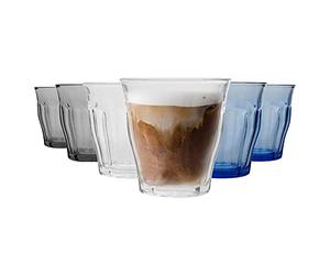 Duralex 6 pièces Picardie Potable Tumbler Verres Set - Gobelets en Verre trempé pour l'eau, jus, Whisky - 3 Couleurs - 250ml