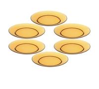 Duralex - Assiette Plate Vermeil 23,5 cm - Lot de 6 | Verre trempé