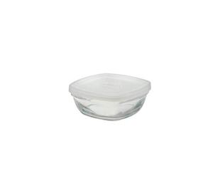 Duralex Bol superposable carré avec Couvercle Opaque Transparent 11 cm