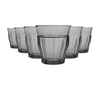 Duralex® Collection Le Picardie®|Verre à Eau,jus, Soda Couleur Gris 25 cl | Lot de 6 pièces | Verre Ultra résistant aux Rayures, Compatible Micro-Ondes et Lave-Vaisselle, Made in France