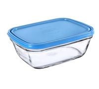 Duralex Boîte alimentaire rectangulaire Freshbox couvercle en plastique bleu 1,65 L