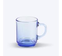 Duralex® - Lot de 6 Mugs en Verre Trempé Bleu Marine 26cl - Collection Versailles Ultra Résistants et Empilables - Fabrication Française