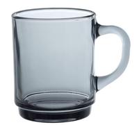Duralex® - Lot de 6 Mugs en Verre Trempé Gris 26cl - Collection Versailles Ultra Résistants et Empilables - Fabrication Française