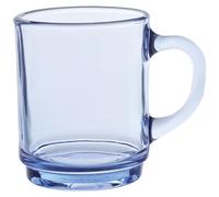 Duralex® - Lot de 6 Mugs en Verre Trempé Bleu Marine 26cl - Collection Versailles Ultra Résistants et Empilables - Fabrication Française