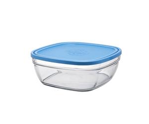Duralex - Saladier Carre 23Cm avec couvercle Bleu Lys