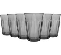 Duralex® Collection Le Picardie®|Verre à Eau,jus, Soda Couleur Gris 36 cl | Lot de 6 pièces | Verre Ultra résistant aux Rayures, Compatible Micro-Ondes et Lave-Vaisselle, Made in France