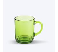 Duralex® Collection Versailles|Mug à thé en verre avec anse Vert 26 cl|Lot de 6 pièces|Verre ultra résistant, Compatible Lave-Vaisselle, Made in France, Empilable