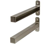 Duraline Lot de 2 supports d'étagère pour étagère - 18 x 235 mm - Nickel