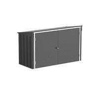 Duramax abri pour poubelles pour 3 avec ouverture par le haut et portes doubles verrouillables, abri de jardin en métal, cachettes pour poubelles, Abri pour poubelles, 214x101x133 cm, anthracite
