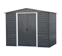 Duramax Alpine 8 x 6 (4,79 m²) Abri de Jardin en métal avec Base en métal, Acier galvanisé à Chaud, Structure de Toit renforcée, Abri de Jardin sans Entretien et résistant aux intempéries, Anthracite