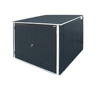 Duramax Entrepôt à vélos pour 4 vélos avec 4x rails ajustables & Portes doubles verrouillables entièrement larges, Abri de jardin en métal, 203x202x140 cm, anthracite