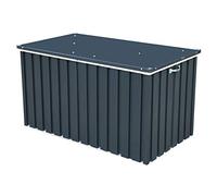 Duramax DH 1.3 (585 L) Coffre de Rangement de jardin en métal avec vérin à gaz hydraulique, coffre de terrasse et rangement de meubles de jardin, Boîte de rangement coussins, anthracite