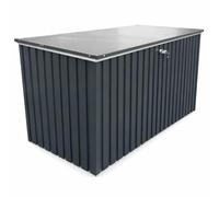 Duramax DH 1.9 (1450 L) Coffre de Rangement de jardin en métal avec vérin à gaz hydraulique, coffre de terrasse et rangement de meubles de jardin, Boîte de rangement coussins, anthracite