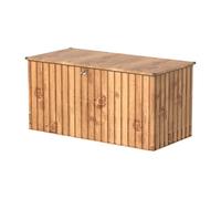 Duramax DH 1.9 (1450 L) Coffre de Rangement de jardin en métal avec vérin à gaz hydraulique, coffre de terrasse et rangement de meubles de jardin, Boîte de rangement coussins, grain de bois